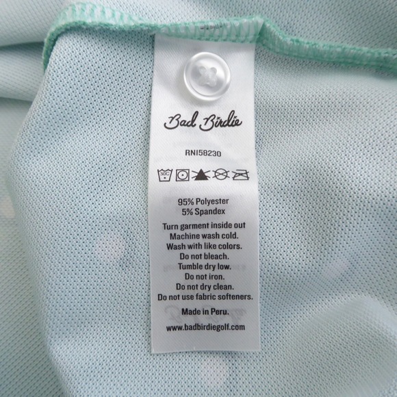 Bad Birdie Men's Pique Polo Aim Point Dusty Jade Green Golf Shirt Size Small - Picture 9 of 10